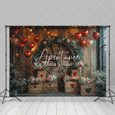 Aperturee - Aperturee Retro Brown Wall Balloons Greenery Floral Backdrop